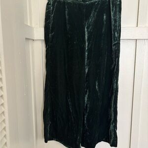 Elegant Velvet Green flare pants